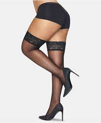 hanes plus size lace band thigh highs reviews