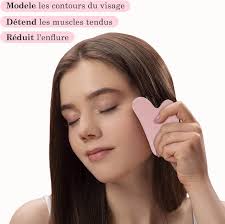Gua Sha visage Pierre en Quartz Rose Anti-Âge, Éclat
