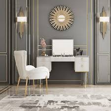 Rated 4.5 out of 5 stars. Modern Luxurious Design 4 Drawer Makeup Vanity Table With Flip Top Mirror White Gray Modern Vanity Table Makeup Table Vanity Vanity Table