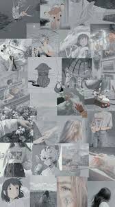 Anime Black And White Collage Wallpaper Pin Di Backgrounds