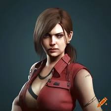 Claire redfield, high resolution, detailed digital art, realistic, cgi,  character portrait full body, resident evil