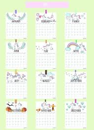 Unicorn Printable Calendar Pages 2019 2019 Calendar Printable Etsy Unicorns Unicorncalen Calendario Para Impressao Planejadores Lembrancinhas Reciclaveis