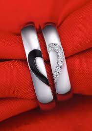 Black And Red Wedding Rings For Her Unique Half Heart Wedding Rings Set For Women And Men Matching Black Baking White Diamond Heart Wedding Rings Cheap Wedding Rings Promise Rings For Couples