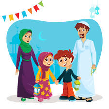 Happy Ramzan Islamic Cartoon Muslim Family Family Picture Clipart