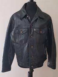 Levi S Trucker Vintage Leather Motorcycle Jacket Black L Levis Western Buffalo Vintage Leather Motorcycle Jacket Clothes Mens Outfits