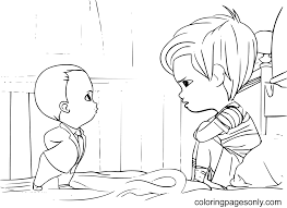 Many objects can be used as coloring objects, ranging from animals, plants, events, cartoon characters to daily. Boss Baby And Tim Talking Coloring Pages The Boss Baby Coloring Pages Coloring Pages For Kids And Adults