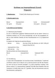 Benzol, c6h6, die stammverbindung der benzoiden aromatischen kohlenwasserstoffe, arene. Synthese Von Isopropylbenzol Cumol Praparat 2 Chemiestudent De