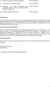 Bafin threatens centuries of stability with ssd reclassification. Konditionenblatt Erste Group Bank Ag Daueremission Erste Group Edelmetall Performance Garant Serie 34 Die Schuldverschreibungen Pdf Kostenfreier Download