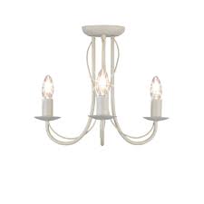 Wilko 3 Arm Chandelier Metal Ceiling Light Fitting Cream Ceiling Lights Metal Ceiling Lighting Cream Chandeliers