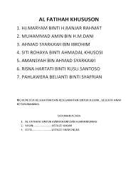 Doa ba'da maghrib utk pembaca Al Fatihah Khususon