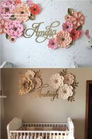 Red peony decorative wall sticker flower wall flowers home kids large living. The Wall Flowers Really Add To The Composition With The Beautiful Gold Name Wall Signs The Add So Much Name Wall Decor Flower Nursery Paper Flower Wall Decor
