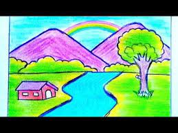 رسم منظر طبيعي سهل بالقلم الرصاص خطوة بخطوة رسم سهل جدا youtube art