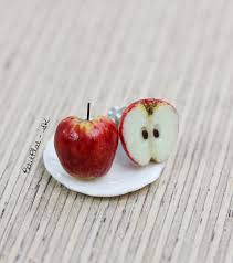 Apple Earrings Miniature Fruit Jewelry In 2020 Apple Stud Earrings Apple Earrings Fruit Jewelry