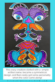 What Is Symmetry In Art A Classic Project And A Free Printable The Kitchen Table Classroom Name Art Projects Art Lessons Middle School Middle School Art Projects