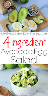 4 Ingredient Avocado Egg Salad Recipe In 2020 Yummy Salad Recipes Easy Healthy Lunches Easy Family Meals