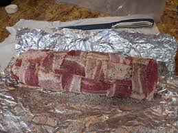 Wrap 6 strips of bacon around each tenderloin and tie bacon in place with kitchen twine. Bacon Wrapped Pork Tenderloin Album On Imgur