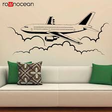 Direct from great big canvas! Airplane Wall Vinyl Decal Airliner Aviation Stickers Interior Housewares Design Bedroom Home Decor Removable Murals 3449 Wall Stickers Aliexpress