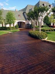 Top 50 Best Concrete Driveway Ideas Front Yard Exterior Designs Driveway Design Concrete Driveways Modern Landscape Design Front Yard