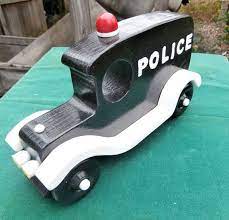 Police Car Paddy Wagon Wooden Classic Car Push Pull Etsy Wooden Toys Plans Wooden Toy Trucks Wooden Toy Cars