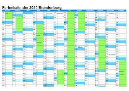 Mit diesen kostenlosen kalendern und terminplanern organisieren sie 2021 geburtstage, aufgaben und veranstaltungen. Ferienkalender 2020 Brandenburg Quer Druckbarer 2021 Kalender