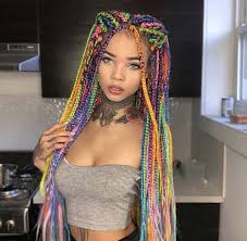 Black And Rainbow Box Braids Pin By Miglena Dodleva On H A I R S T Y L E S Hair Styles Braided Hairstyles Box Braids Hairstyles