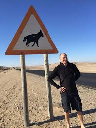 A Sign We Came Across On The Road In Namibia Hyenas Crossing Thats My Son In Law On Right Funny Billboards Son In Law Funny
