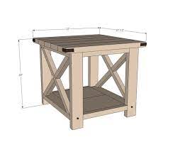 Rustic X End Table Farmhouse End Tables Rustic End Tables Diy Furniture Plans