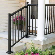 Versarail Ready To Assemble Aluminum Stair Rail Kit Aluminum Railing Freedom Outdoor Living For Lowes Railings Outdoor Exterior Stairs Outdoor Stair Railing