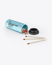 Metallized Matches Tube Mockup In Tube Mockups On Yellow Images Object Mockups