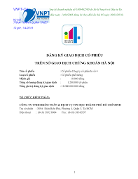 ĐĂNG KÝ GIAO DỊCH CỔ PHIẾU TRÊN SỞ GIAO DỊCH CHỨNG ...