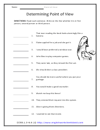 You can do the exercises online or download the worksheet as pdf. Point Of View Worksheets