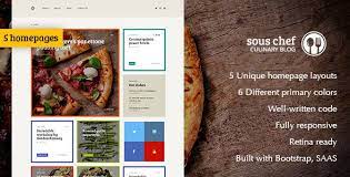Sous Chef Blog Template Is Perfect For Food Lovers Culinary Food Chef Blog Cooking Recipe Websites Or Blog Food Blog Design Templates Sous Chef Culinary