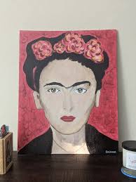 Frida Hand Painted Acrylic On Canvas Art
