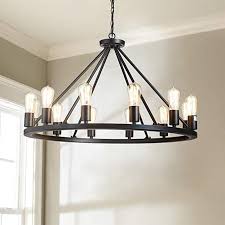 Saint Mossi Antique Painted Metal Chandelier Lighting Black Finish 12 Lights Chandelier Metal Chandelier Farmhouse Pendant Lighting Chandelier In Living Room