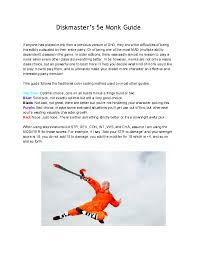 Only true resurrection or a wish spell can bring you back now. Pdf 5e Monk Guide Rin Okurama Academia Edu