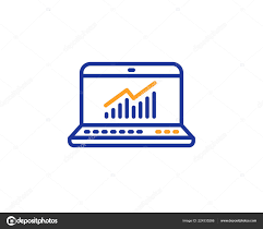 Data Analysis Statistics Line Icon Report Graph Chart Sign