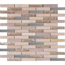 The hand painted brush strokes work with the glass to create a natural effect, with a color that is calming and understated. Msi Vienna Blend 12 In X 12 In X 8 Mm Glass Metal Stone Mesh Mounted Mosaic Tile 1 Sq Ft Sglsmt Vb8mm The Home Depot