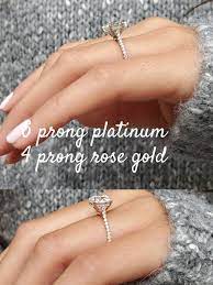 Look Closely Which Would You Choose 6 Prong Platinum Or 4 Prong Rose Gol Thin Band Engagement Ring Round Diamond Engagement Rings Selling Engagement Ring