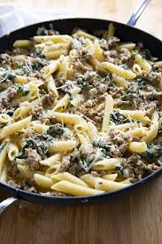 Creamy Italian Sausage Pasta The Salty Marshmallow Recipe Italian Sausage Recipes Sausage Pasta Recipes Italian Sausage Recipes Pasta