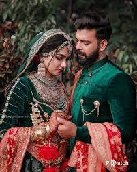 Color Coordianted Outfits For Brides And Groom Couple Wedding Dress Indian Wedding Couple Bride Photoshoot