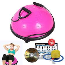 Ritfit Balance Ball Trainer With Resistance Bands Free Hand Pump Resistance Bands Exercise Wall Chart Workout Dvd Measuring Tape Pink