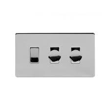 The matrix kits allow you to purchase dimmer plates and modules separately, enabling you to combine different dimmers on one dimmer plate. Soho Lighting Polished Chrome White 3 Gang Light Switch With 2 Dimmers Elesi