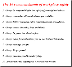 Safety Commandments Safety Slogans Workplace Safety Workplace Safety Slogans