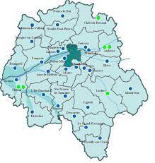 La plus grande commune est tours : Carte Des Lycees Professionnels D Indre Et Loire