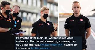 Nikita mazepin controversial instagram story. F1 Driver Stirs Up A Storm After Groping Woman S Breasts In An Abhorrent Instagram Video
