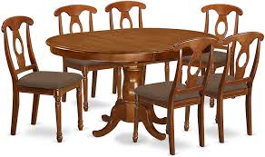 Vidadeals vidaxl coffee table with oval glass top high gloss black. Buy 7 Pc Dining Room Set And Oval Dining Table With Leaf And 6 Dining Chairs Online In Vietnam B00tv4fdbw