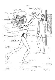 Add some colors of your imagination and make this barbie at the beach coloring page nice and colorful. Free Printable Barbie Playing At Thr Beach Coloring Pages Free Coloring Home