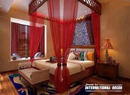 The linens used to drape over a canopy bed can be used for heat retention during the winter and for cooling during the summer. Romantic Red Four Poster Canopy Bed Wall Decor Bedroom Bed Decor Canopy Bedroom