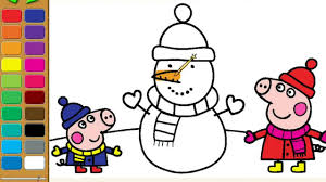 Gave this to my 2 year old on dec 1st to kick off christmas season this year along w the peppa pig advant. Peppa Pig Coloring Pages For Kids Peppa Pig Christmas Snowman Coloring Book Youtube