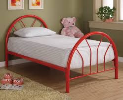 Full size metal iron bed frame foundation platform bedroom w/headboard footboard. Red Metal Twin Bed Frame